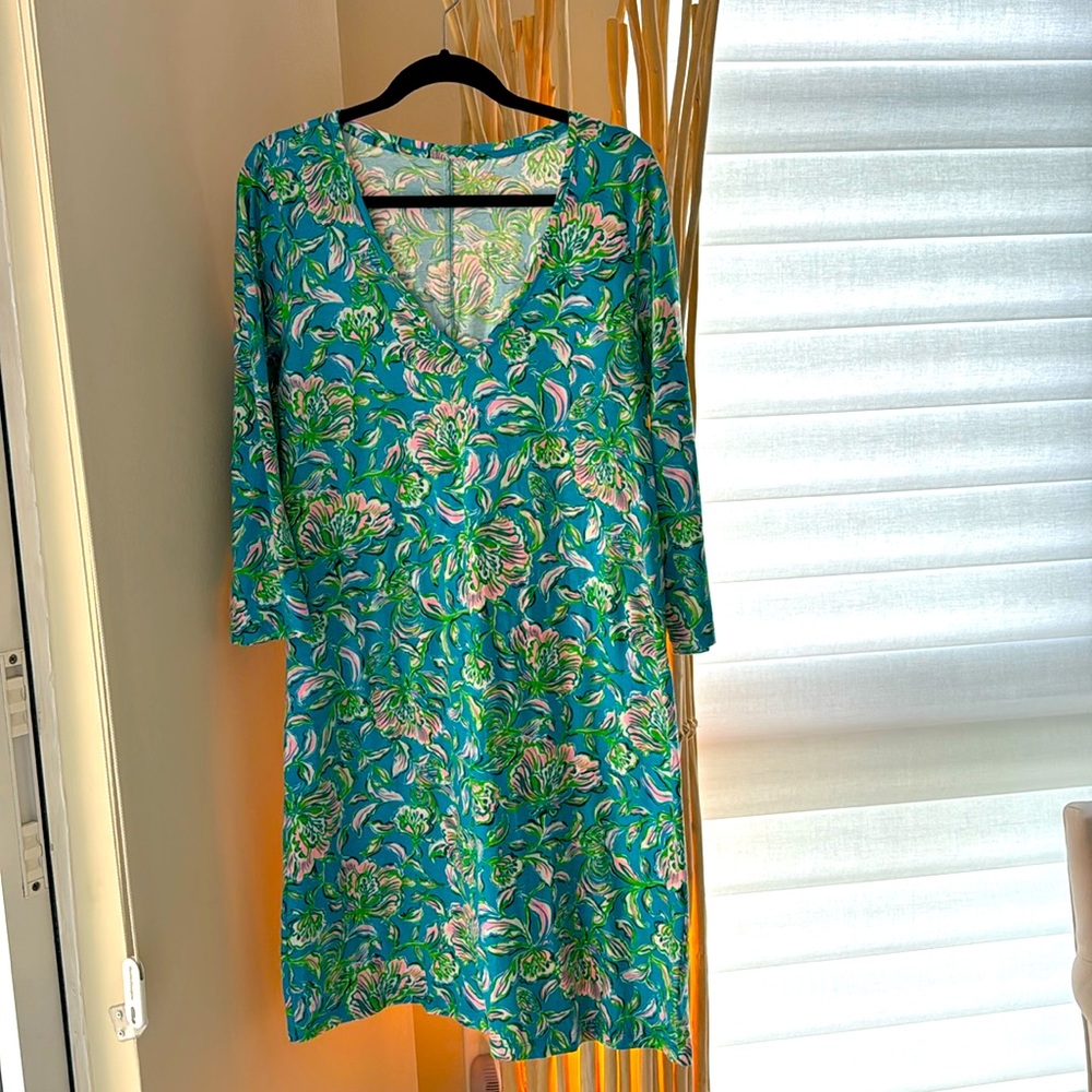 Lilly Pulitzer cumulus blue chick magnet dress size XL